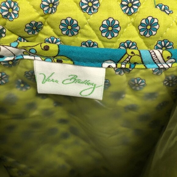 Vera Bradley Lunchbox quilted Paisley Peacock Lime Green White Quilted - Picture 5 of 8